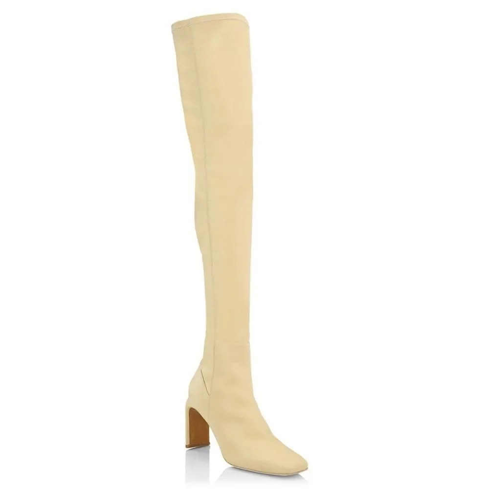 JONATHAN SIMKHAI  Everleigh Vegan Leather Thigh-High Boots size 39